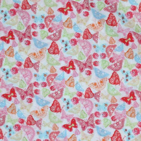 Katoen poplin vlinders wit
