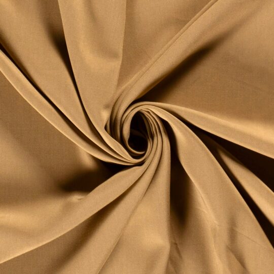 Bamboe poplin effen camel